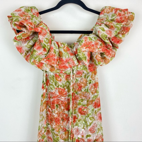 Misa Los Angeles Consuela Ruffle Off the Shoulder Floral Tiered Maxi Dress - Picture 7 of 14
